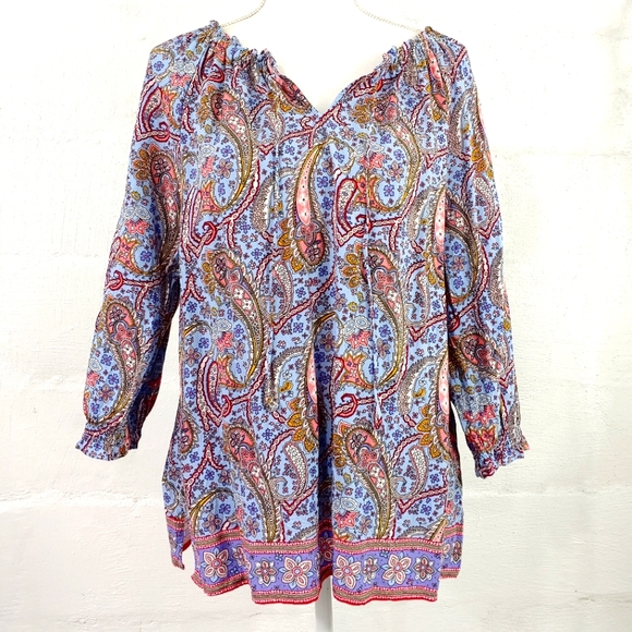 TALBOTS PULLOVER PAISLEY TOP (725) - Picture 1 of 12